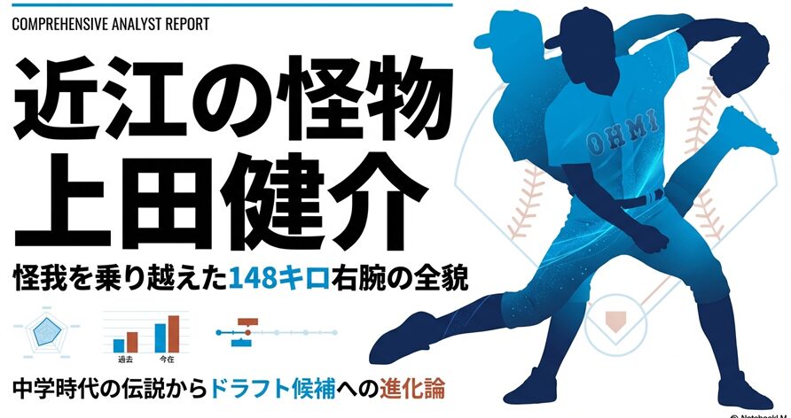 身長182cm、最速148kmを誇る近江高校のエース・上田健介投手のプロフィール。