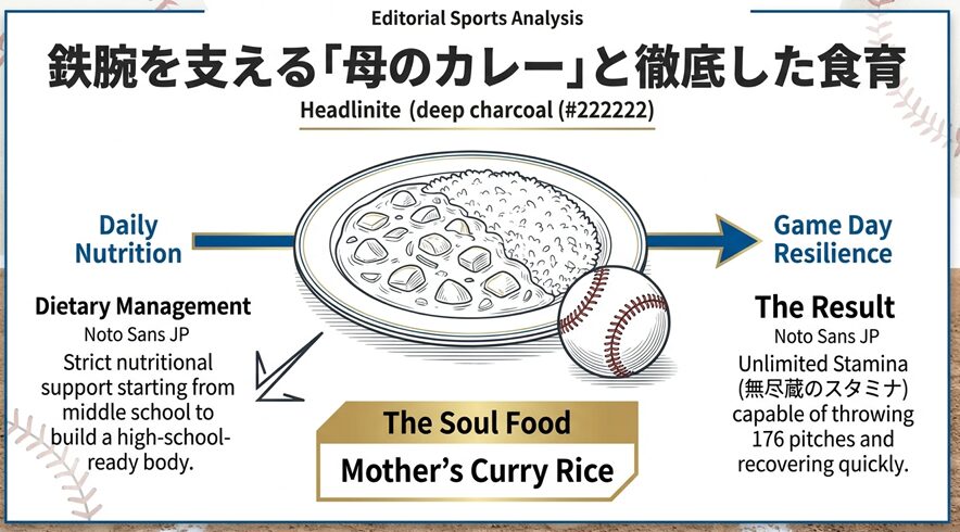 182cm・86kgの体格と、元柔道アジア王者の母・琴美さんから受け継いだ遺伝的なパワーの解説図
