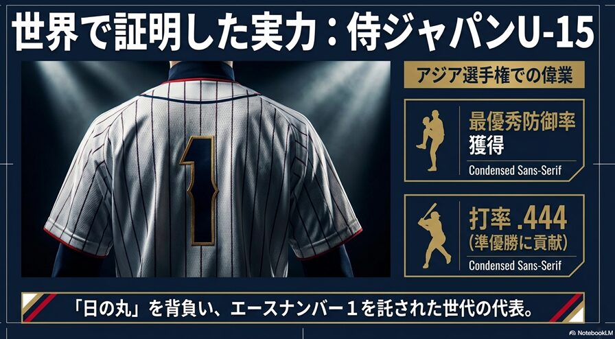 U-15アジア選手権で日本の準優勝に貢献し、エースナンバー1を背負った池田聖摩選手の背中