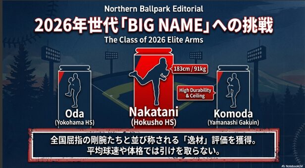 体格、球速、精神面を兼ね備えた中谷投手のドラフト指名に向けた進化の最終章まとめ。