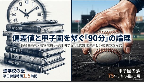 長崎西高校のエエース熊寛生投手
偏差値と甲子園を繋ぐ「90分」の理論