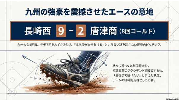 唐津商戦での完投勝利と九州国際大付戦での負傷降板を乗り越える熊投手の姿
