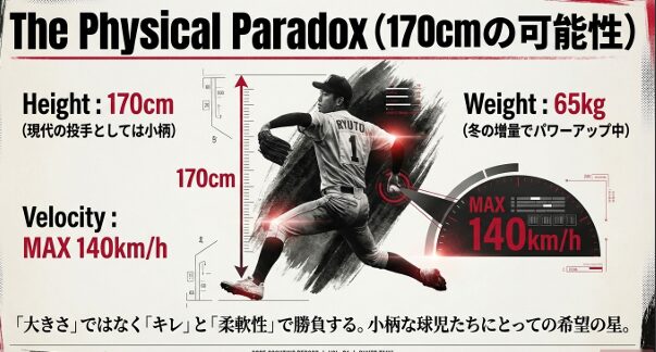 龍頭汰樹選手の身長、体重、最高球速と、小柄な体格を活かすプレースタイル