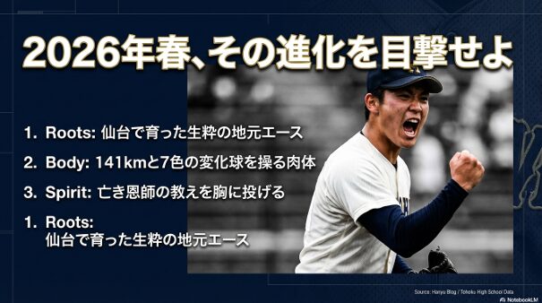 仙台で育ったルーツ、肉体、亡き恩師の精神を胸にした和泉投手の3つの進化