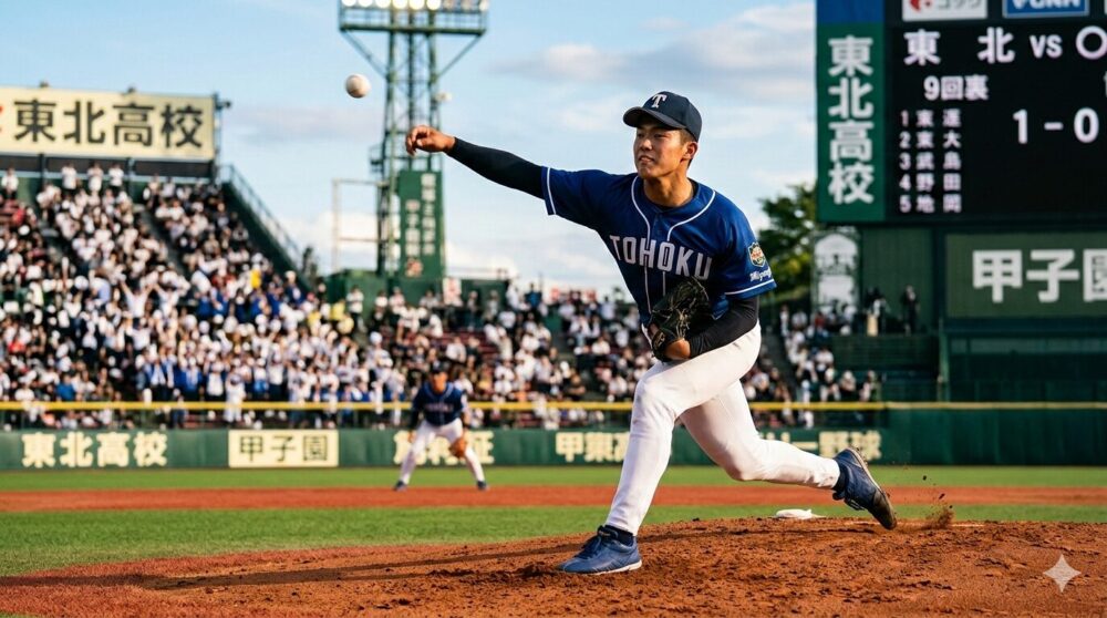 東北の和泉投手。マウンドでの雄姿