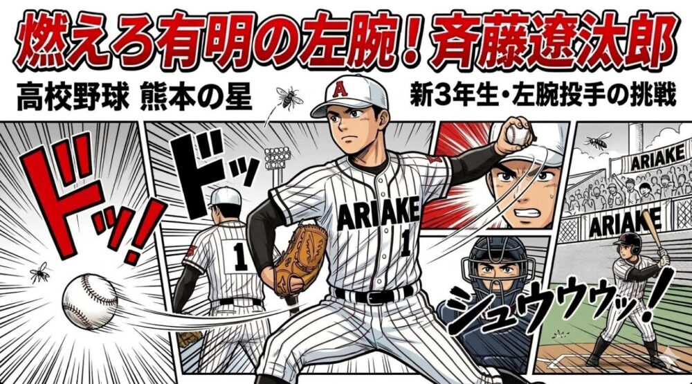 有明高校 斉藤遼太郎 投手、九州屈指の左腕を表現