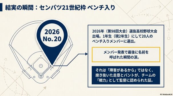 長打力の弱点を快足とバント技術で補い、監督から絶大な信頼を得る戦略ピースとしての役割を示す図解