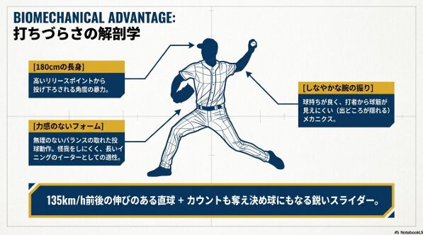 「身長１８０センチを誇る渡部瑛太の恵まれた体格」セクション内、「...より高めているポイントなのかもしれませんね。」という文章の直後。