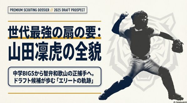 智弁和歌山・山田凜虎選手の2025年ドラフト候補スカウティングレポートの表紙資料