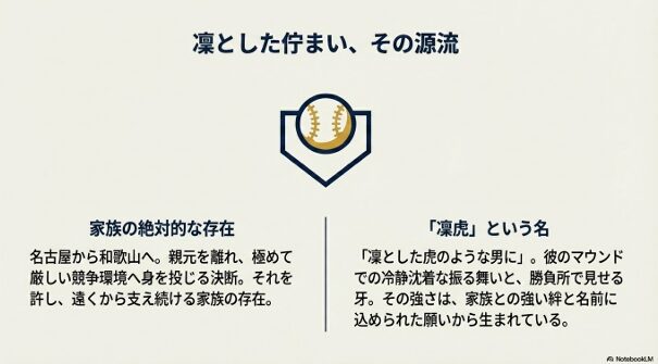 「凜とした虎のような男に」という名前の由来と、名古屋から和歌山への進学を支えた家族についての資料
