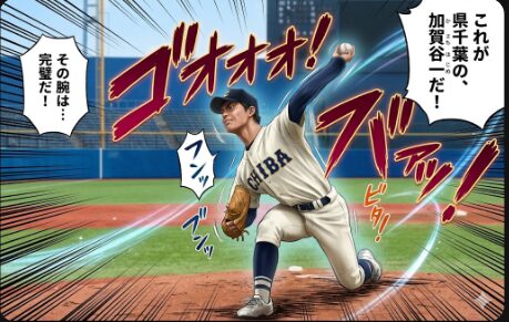県立千葉の加賀谷一のピッチング