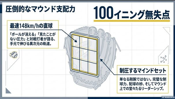 100イニング無失点の圧倒的なマウンド支配力