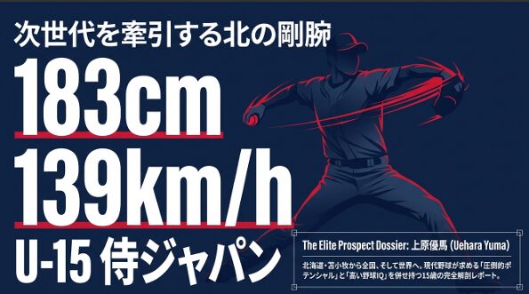 北海道・苫小牧出身、U-15侍ジャパンの剛腕投手・上原優馬のプロスペクトレポートの表紙