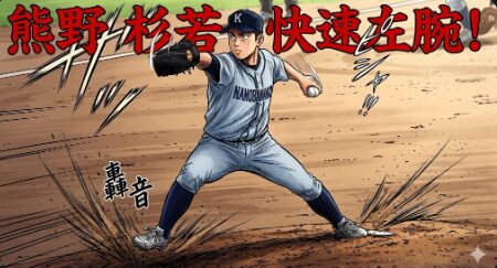熊野 杉若 快速左腕のピッチングフォーム