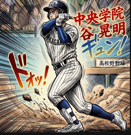 中央学院 谷 のバッティングフォーム