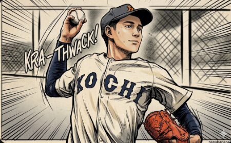 高知商 北添投手の投球ホーム