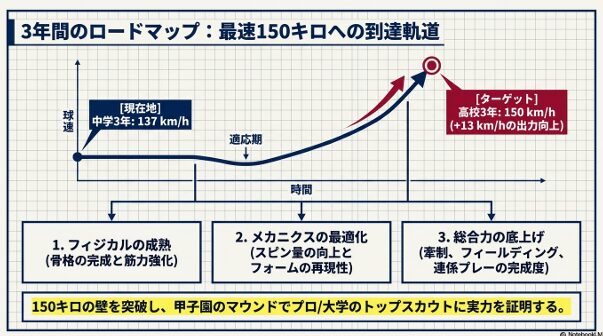 圧倒的な自己規律、世界での実績、名門復活への覚悟をまとめた結論スライド。