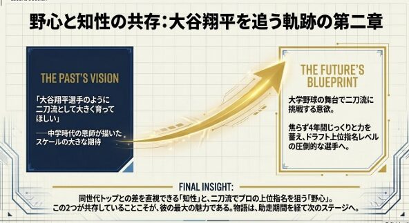 大谷翔平選手を目標に大学での二刀流挑戦とドラフト上位指名を目指す未来のブループリント